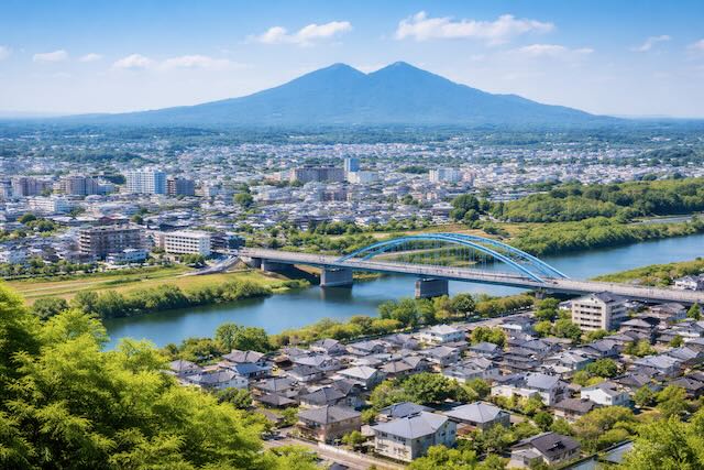 茨城県の街並みと筑波山を望む風景｜住宅地と自然が広がる地域の様子